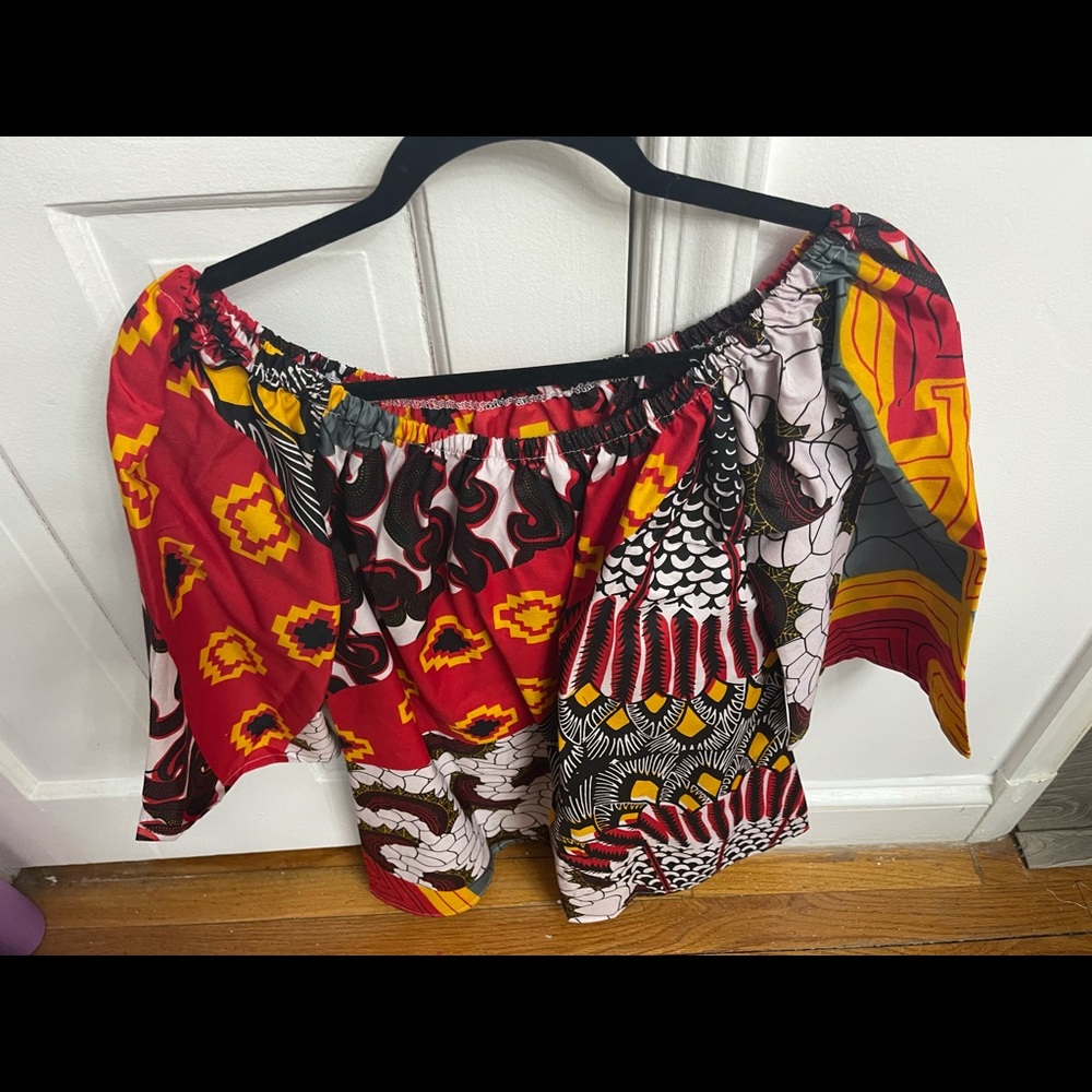 Off the shoulders African Print top